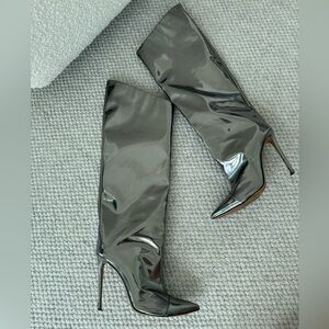 Alexandre Vauthier metallic knee high boots 40